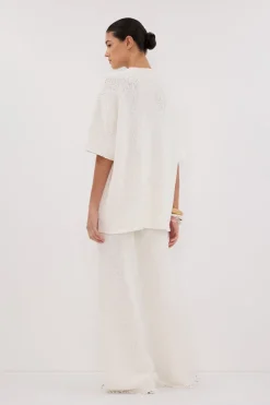 SUE OFF WHITE FRINGE KNIT PANT