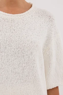 SUE OFF WHITE OVERSIZED KNIT TEE