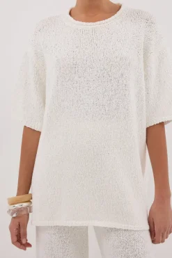 SUE OFF WHITE OVERSIZED KNIT TEE