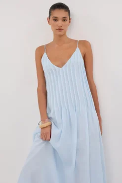 TAHLIA CORNFLOWER RAMIE MIDI DRESS