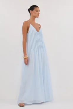 TAHLIA CORNFLOWER RAMIE MIDI DRESS