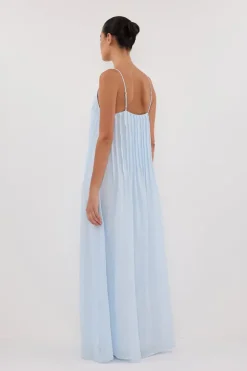 TAHLIA CORNFLOWER RAMIE MIDI DRESS