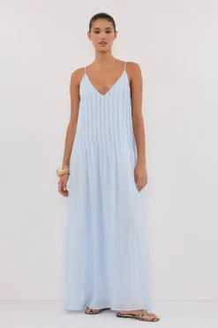 TAHLIA CORNFLOWER RAMIE MIDI DRESS
