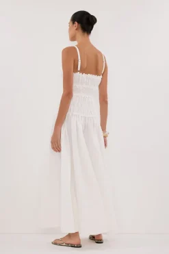 TOBY WHITE COTTON MIDI DRESS
