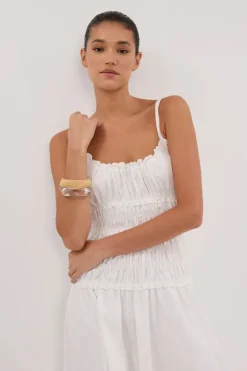 TOBY WHITE COTTON MIDI DRESS