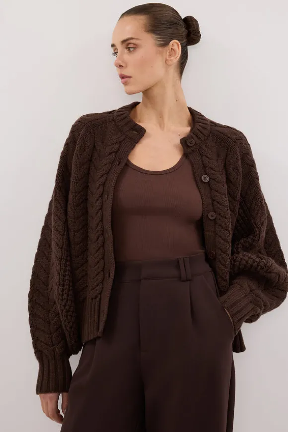 TOM CHOC CABLE KNIT CARDIGAN