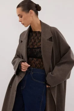 YORK COFFEE OVERSIZED WOOL BLEND COAT
