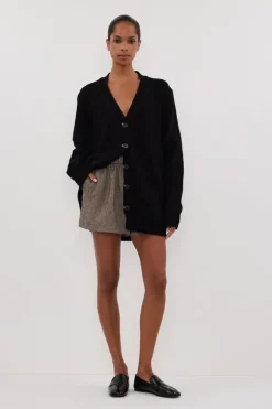ZOE BLACK LONGLINE CARDIGAN