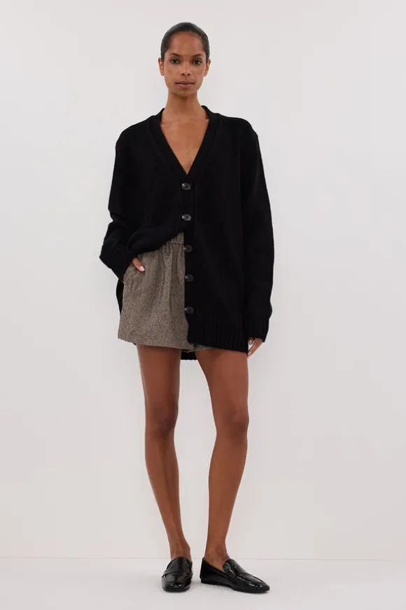 ZOE BLACK LONGLINE CARDIGAN