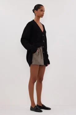 ZOE BLACK LONGLINE CARDIGAN