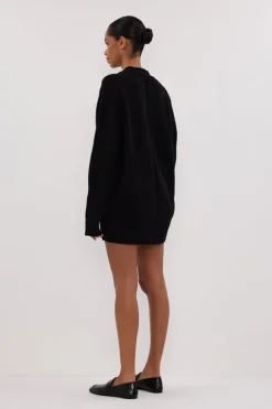 ZOE BLACK LONGLINE CARDIGAN