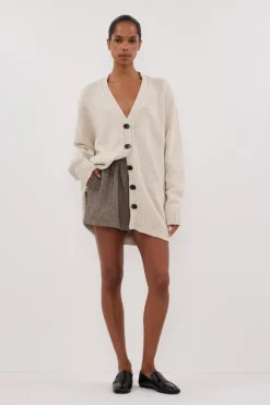 ZOE CHALK LONGLINE CARDIGAN