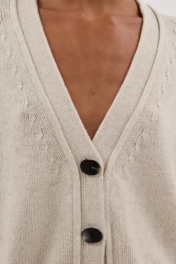 ZOE CHALK LONGLINE CARDIGAN